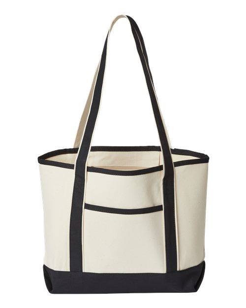 Promotional Heavyweight Medium Beach Tote - Natural/ Black Front