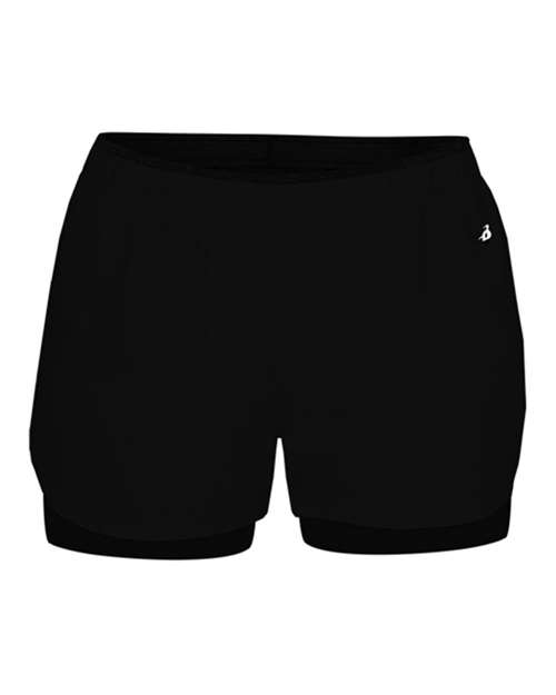 Women's Double Up Shorts - Black/ Black Front