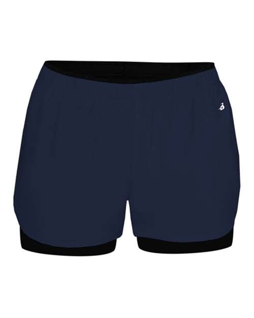 Women's Double Up Shorts - Navy/ Black  Front