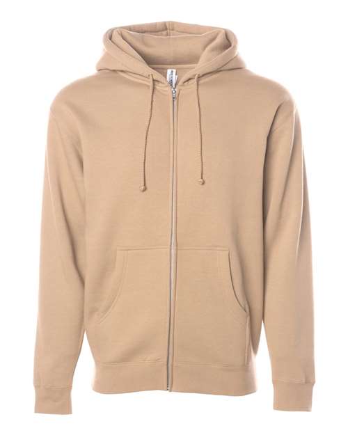 Unisex Heavyweight Full-Zip Hooded Sweatshirt - Sandstone Front