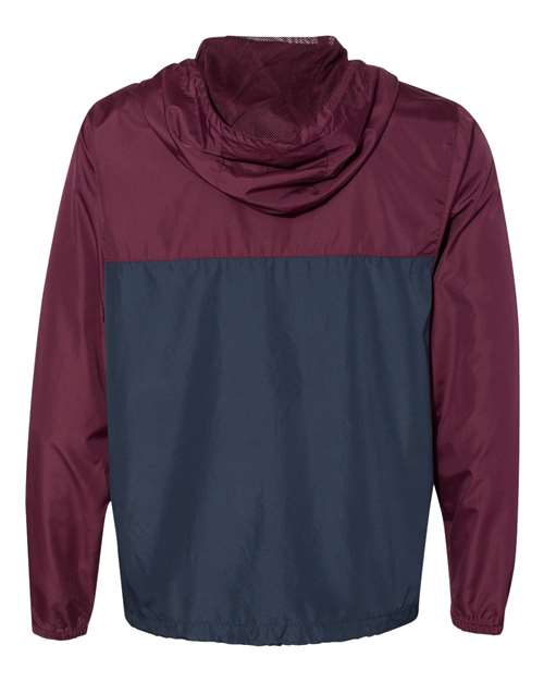 Men's Lightweight Windbreaker Full-Zip Jacket - Maroon/ Classic Navy Back
