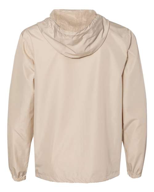 Men's Lightweight Windbreaker Full-Zip Jacket - Classic Khaki/ White Zipper Back