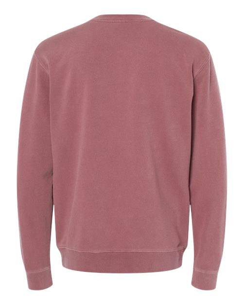 Unisex Midweight Pigment-Dyed Crewneck Sweatshirt - Pigment Maroon Back