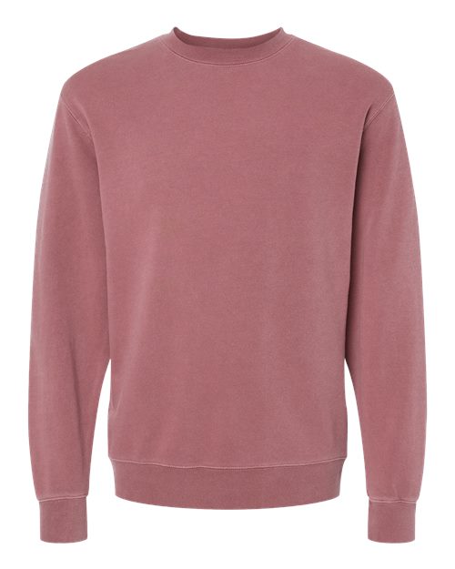 Unisex Midweight Pigment-Dyed Crewneck Sweatshirt - Pigment Maroon Front