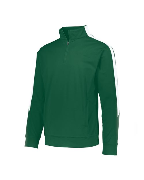 Men's Medalitst 2.0 Quarter-Zip Pullover - Dark Green/ White Front