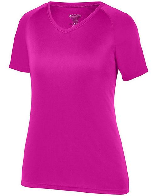 Girls' Attain Wicking V-Neck T-Shirt - Black Front