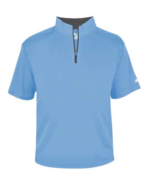Men's B-Core Short Sleeve Quarter-Zip - Columbia Blue/ Graphite Front