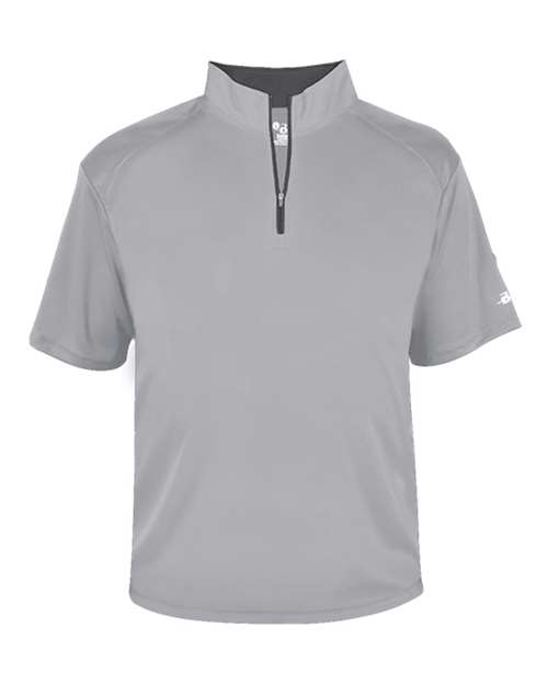 Men's B-Core Short Sleeve Quarter-Zip - Silver/ Graphite Front