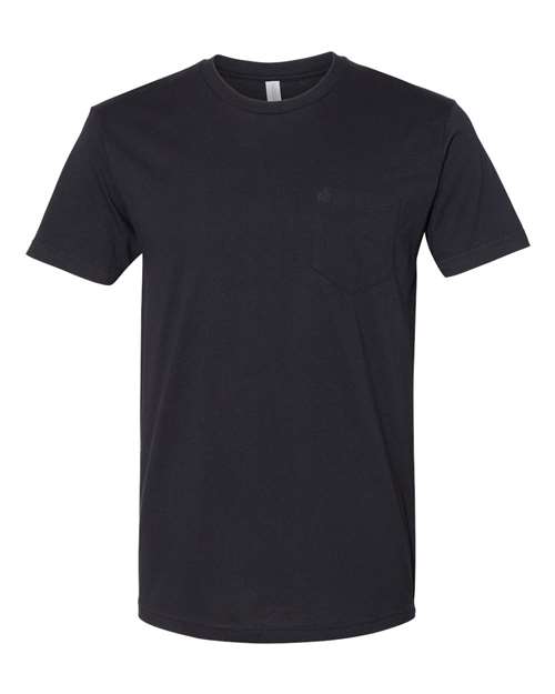 Next Level Unisex Cotton Pocket Tee - Black Front