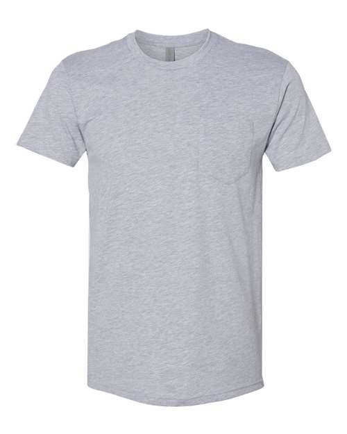 Unisex Cotton Pocket T-Shirt - Heather Grey Front