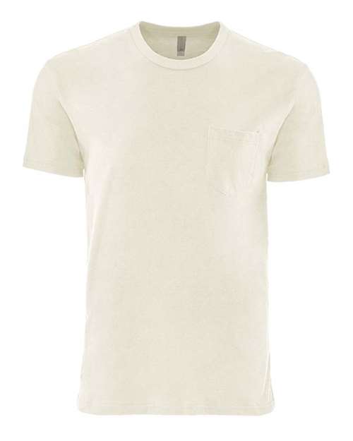 Unisex Cotton Pocket T-Shirt - Natural Front