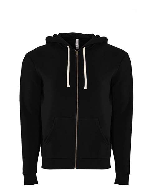 Unisex Santa Barbara Full-Zip Hoodie Sweatshirt - Black Front