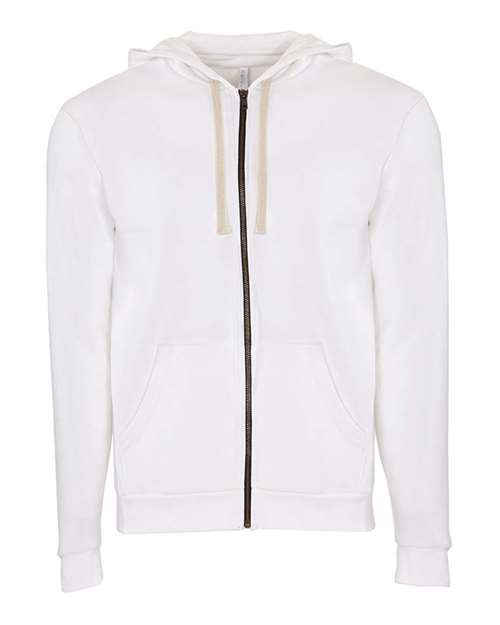 Unisex Santa Barbara Full-Zip Hoodie Sweatshirt - White Front