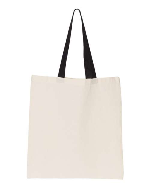 Contrast-Color Handle Tote - Natural/ Black Front