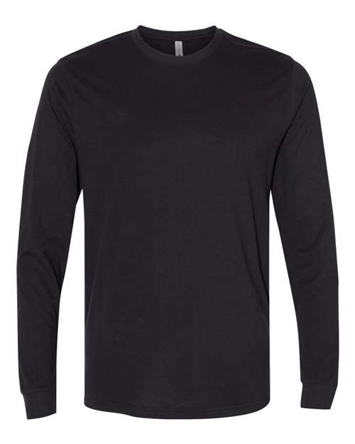 Unisex Sueded Long Sleeve T-Shirt - Black Front