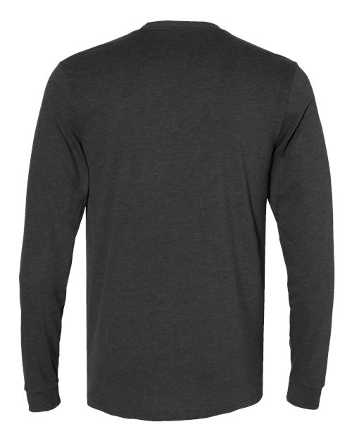 Unisex Sueded Long Sleeve T-Shirt - Heather Charcoal Back
