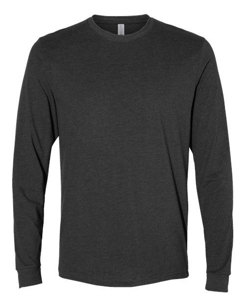Unisex Sueded Long Sleeve T-Shirt - Heather Charcoal Front