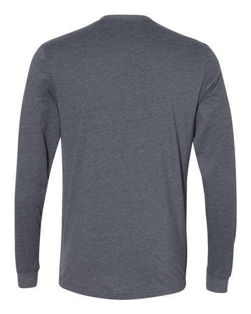 Unisex Sueded Long Sleeve T-Shirt - Heather Metal Back