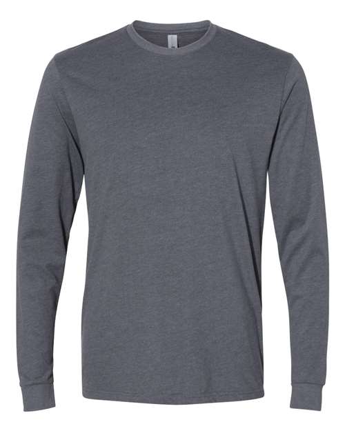 Unisex Sueded Long Sleeve T-Shirt - Heather Metal Front
