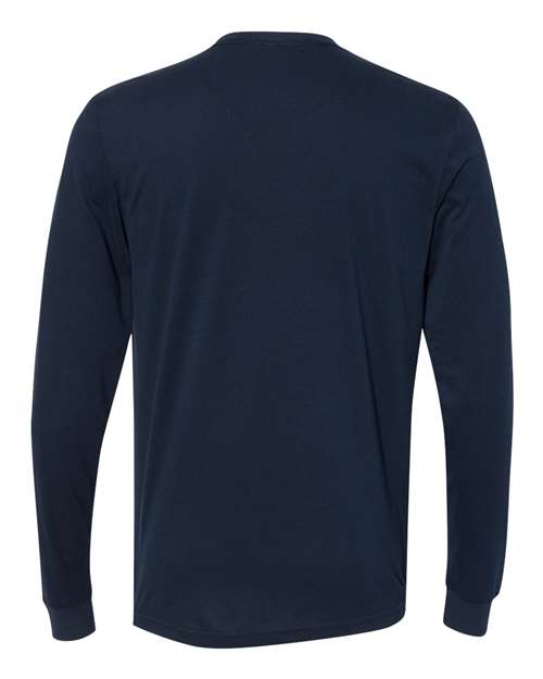 Unisex Sueded Long Sleeve T-Shirt - Midnight Navy Back