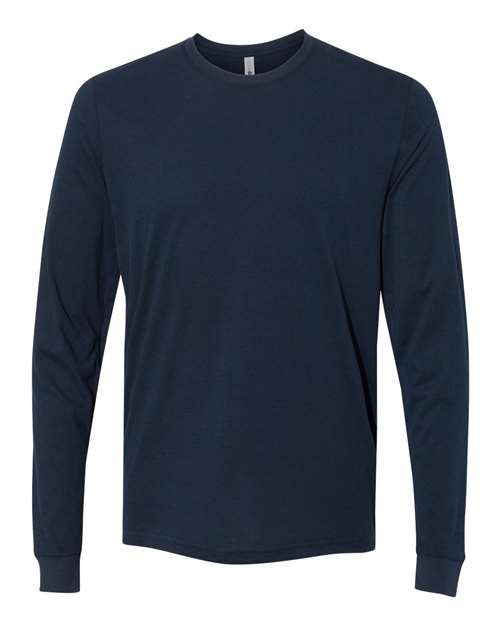 Unisex Sueded Long Sleeve T-Shirt - Midnight Navy Front