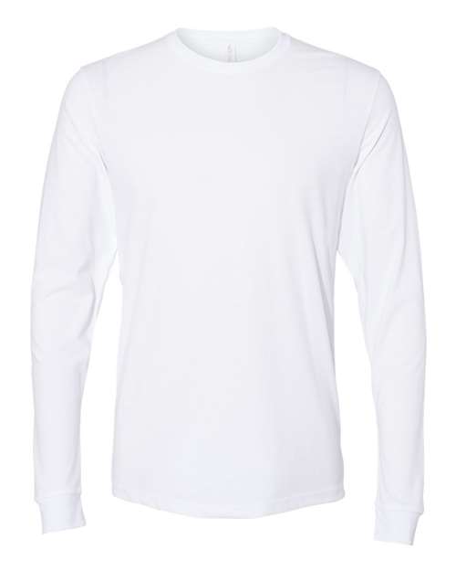 Unisex Sueded Long Sleeve T-Shirt - White Front