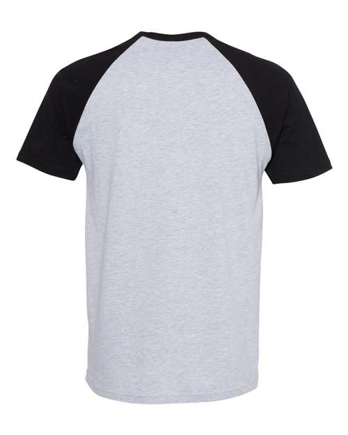 Unisex Cotton Raglan T-Shirt - Black/ Heather Grey Back