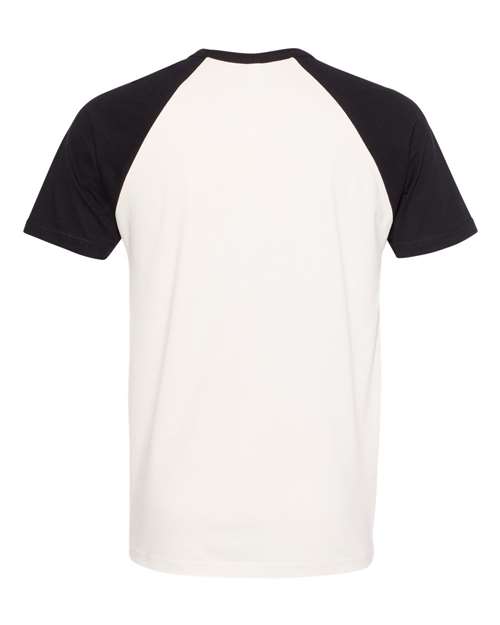 Unisex Cotton Raglan T-Shirt - Black/ Natural Back