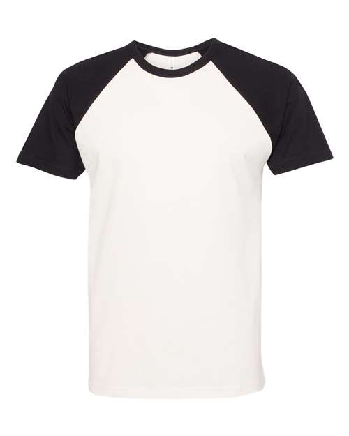 Unisex Cotton Raglan T-Shirt - Black/ Natural Front
