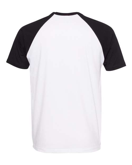 Unisex Cotton Raglan T-Shirt - Black/ White Back