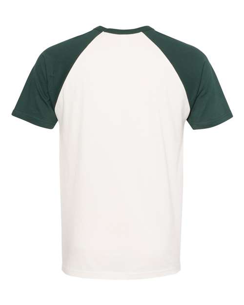 Unisex Cotton Raglan T-Shirt - Forest Green/ Natural Back