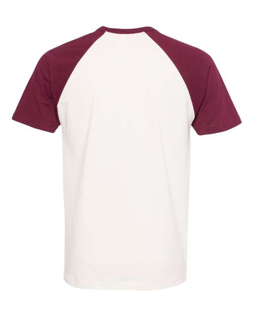 Unisex Cotton Raglan T-Shirt - Maroon/ Natural Back