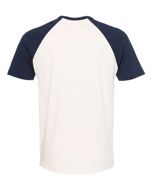 Unisex Cotton Raglan T-Shirt - Midnight Navy/ Natural Back