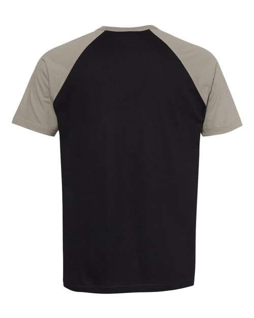 Unisex Cotton Raglan T-Shirt - Warm Grey/ Black Back