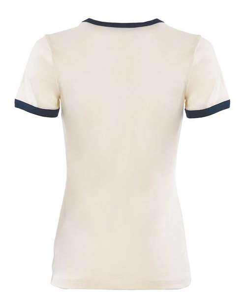 Women's Ringer Tee - Natural/ Midnight Navy Back