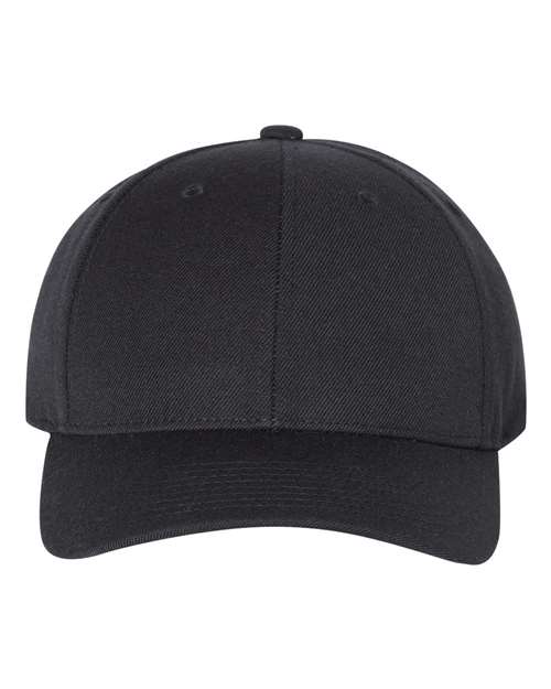 Premium Curved Bill Snapback Cap - Black Front