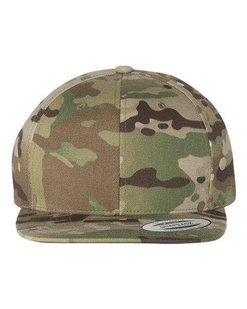 YP Classics Premium Flat Bill Snapback Cap - Multicam Green Front