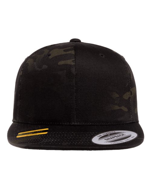 YP Classics Premium Flat Bill Snapback Cap - Multicam Black Front