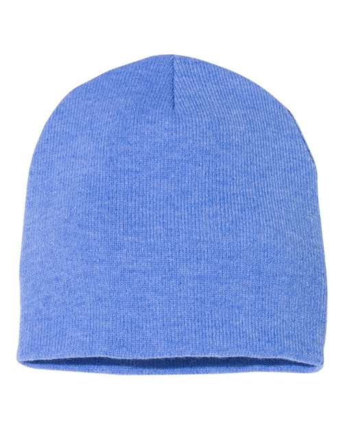 8" Beanie - Heather Royal Back