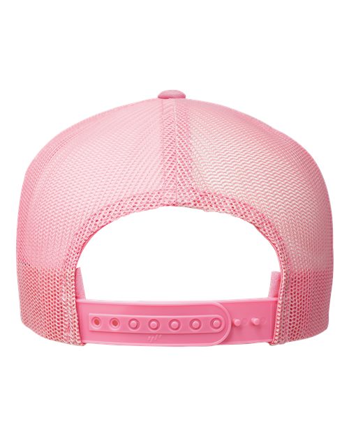 Classic Five-Panel Trucker Cap - Pink/ White/ Pink Back