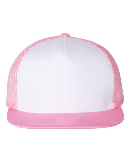 Classic Five-Panel Trucker Cap - Pink/ White/ Pink Front
