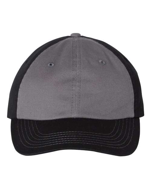Bio-Washed Classic Dad Hat - Charcoal/ Black Front