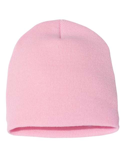 8 1/2" Beanie - Baby Pink Front