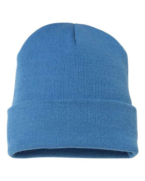 Cuffed Beanie - Carolina Blue Back