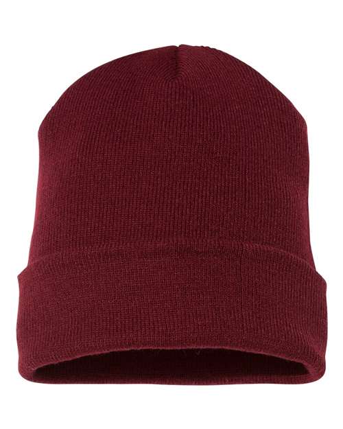 Cuffed Beanie - Maroon Front