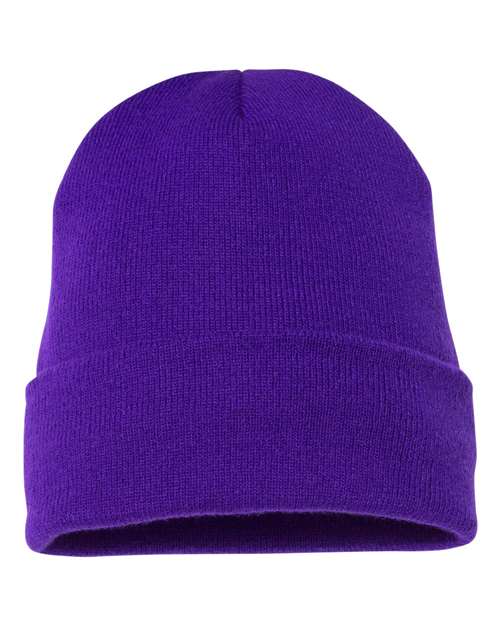 Cuffed Beanie - Purple Back