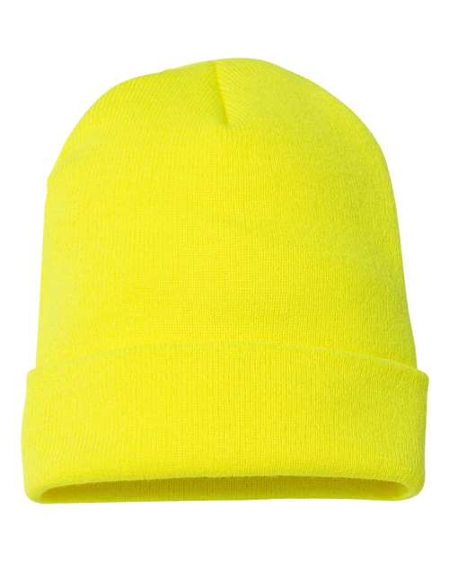Cuffed Beanie - Safety Yellow Back