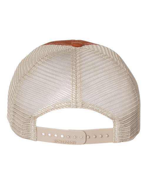 Garment-Washed Trucker Cap - Texas Orange/ Khaki Back
