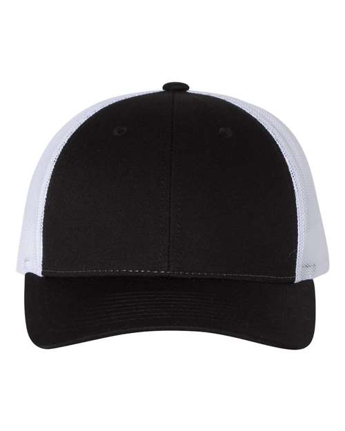Low Pro Trucker Cap - Black/ White Front