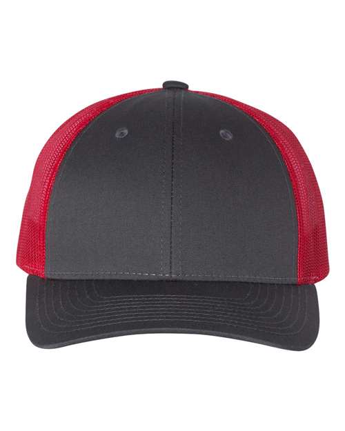 Low Pro Trucker Cap - Charcoal/ Red Front